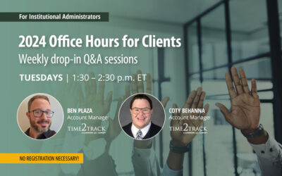 Weekly Office Hours for Clients |Tuesdays | 1:30 – 2:30 pm ET | March 5, 12, 19, 26