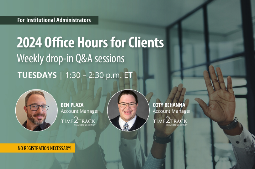 Weekly Office Hours for Clients |Tuesdays | 1:30 – 2:30 pm ET | April 2, 9, 16, 23, 30